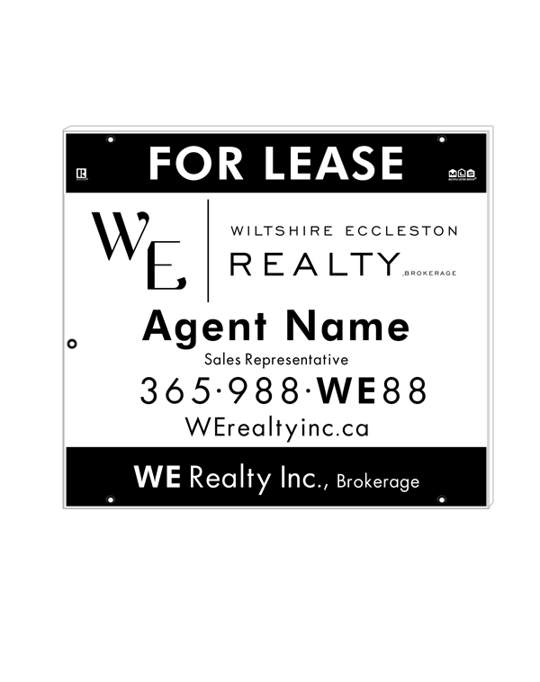 WE Realty For Lease Sign