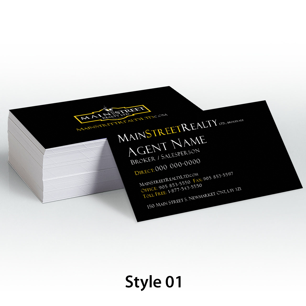 main street realty business cards style 01
