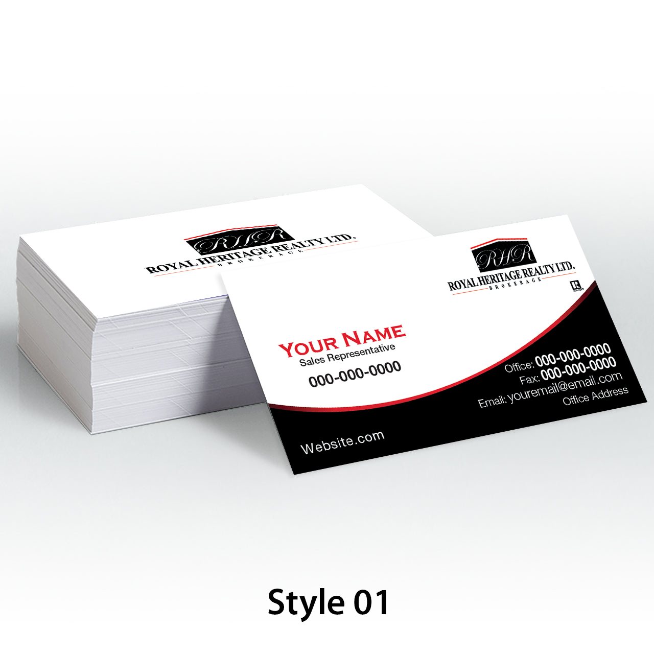 royal heritage business cards no photo