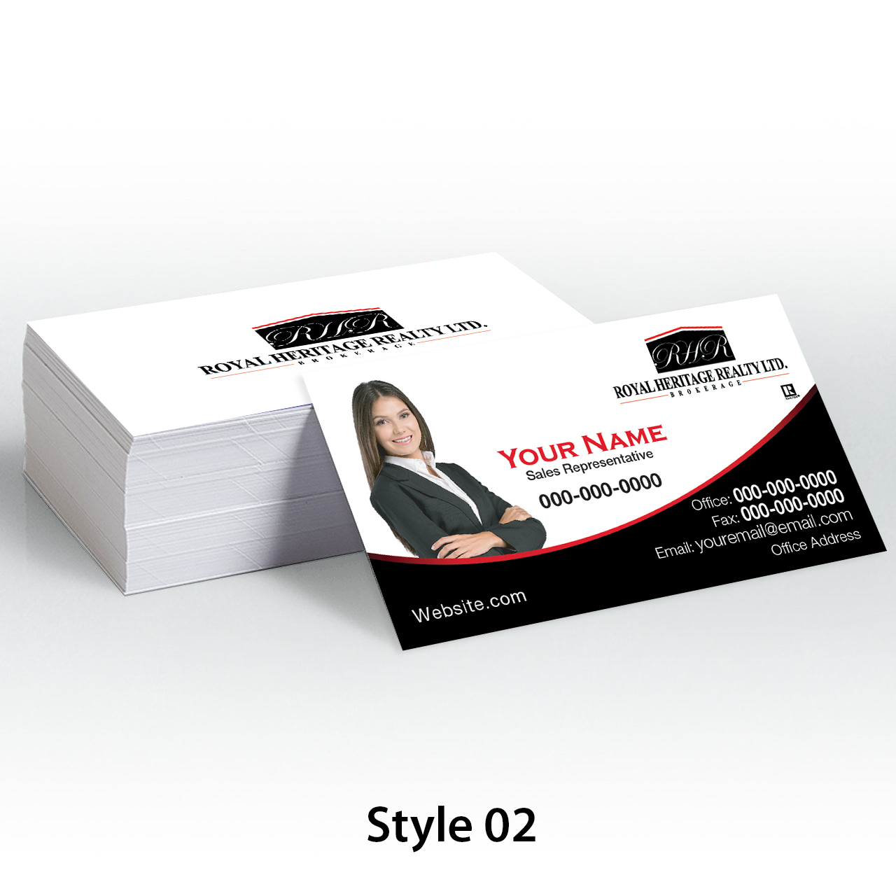 royal heritage business cards with photo