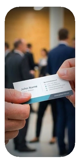 Hand holding business card