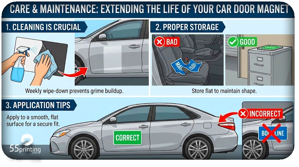 Cleaning a car door magnet