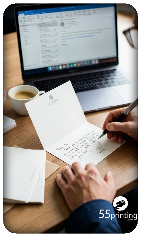 Business handwritten greeting card