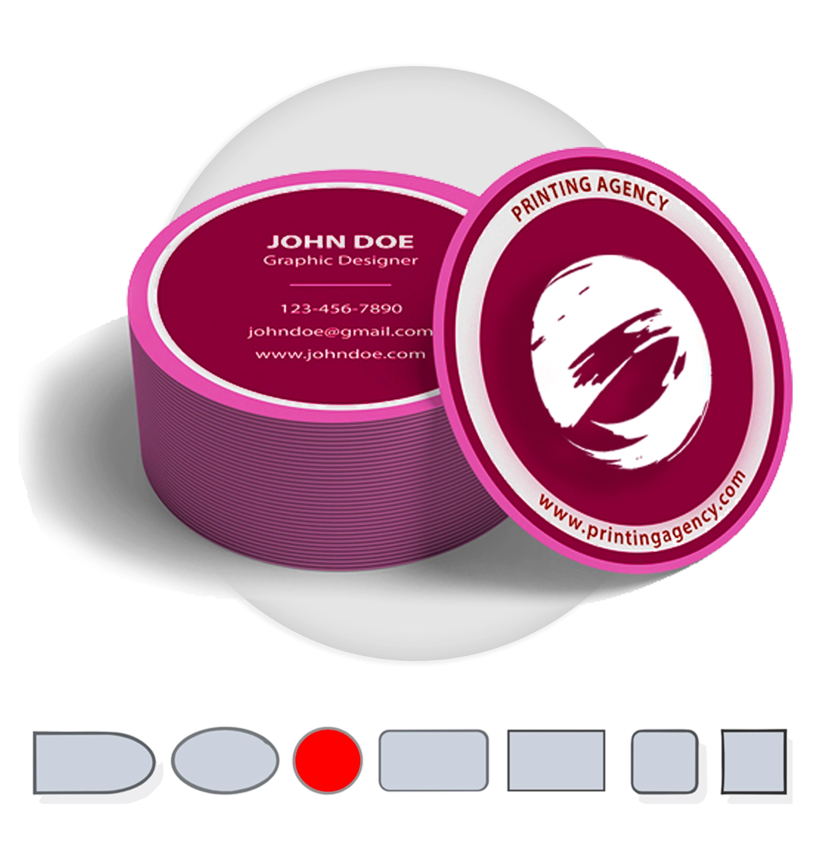 selected shaped card