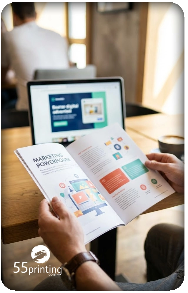 main image reading a magazine\ine