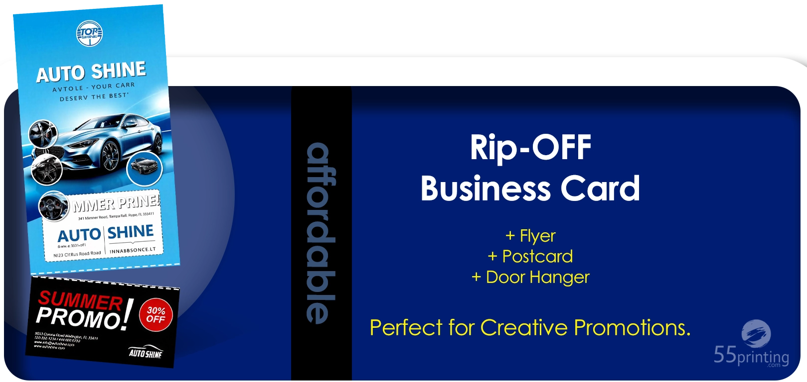 Professional Rip Business Card for dual marketing