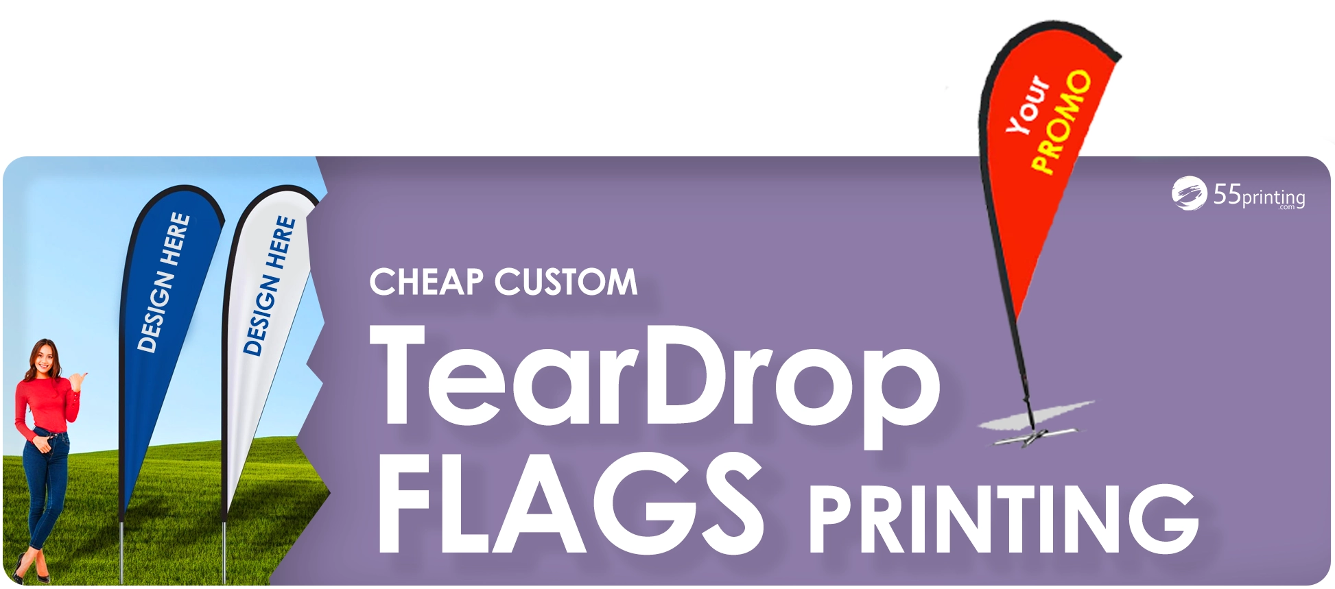Custom Teardrop Style Flags Banner