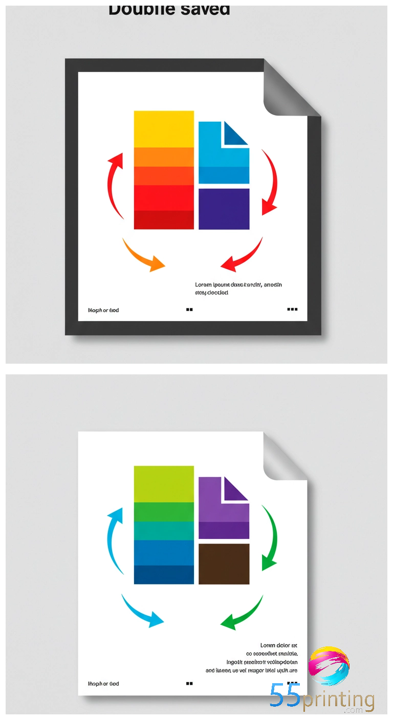 2 Sided Color Copies Stack of vibrant double-sided color copies showing print quality
