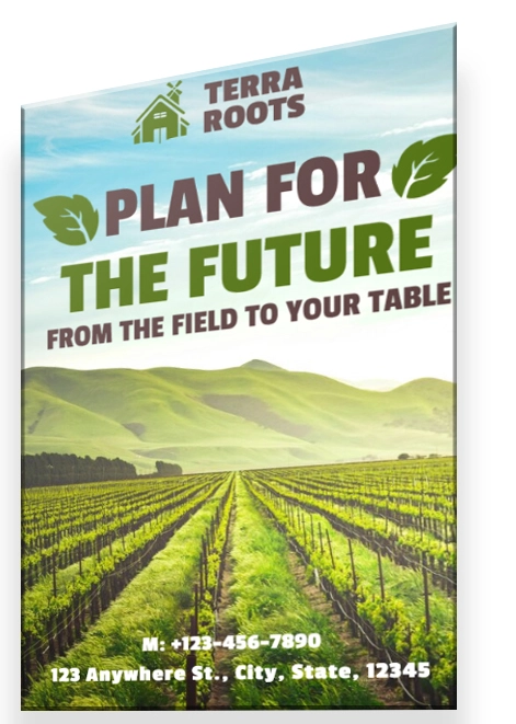 Eco friendly landscaping and gardening flyer design