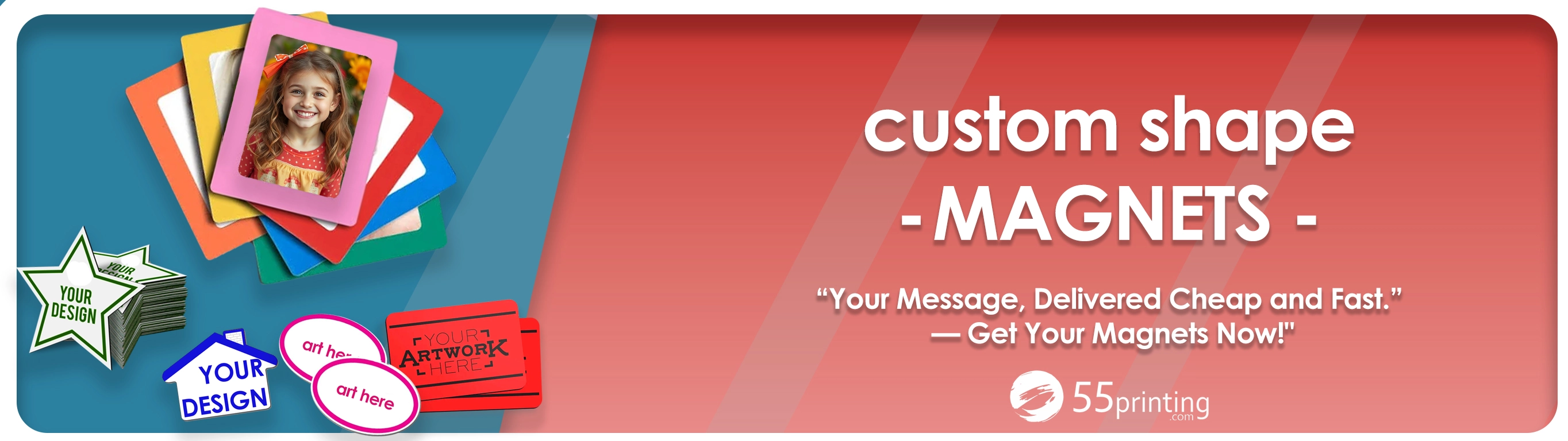 Professional custom printed magnets display