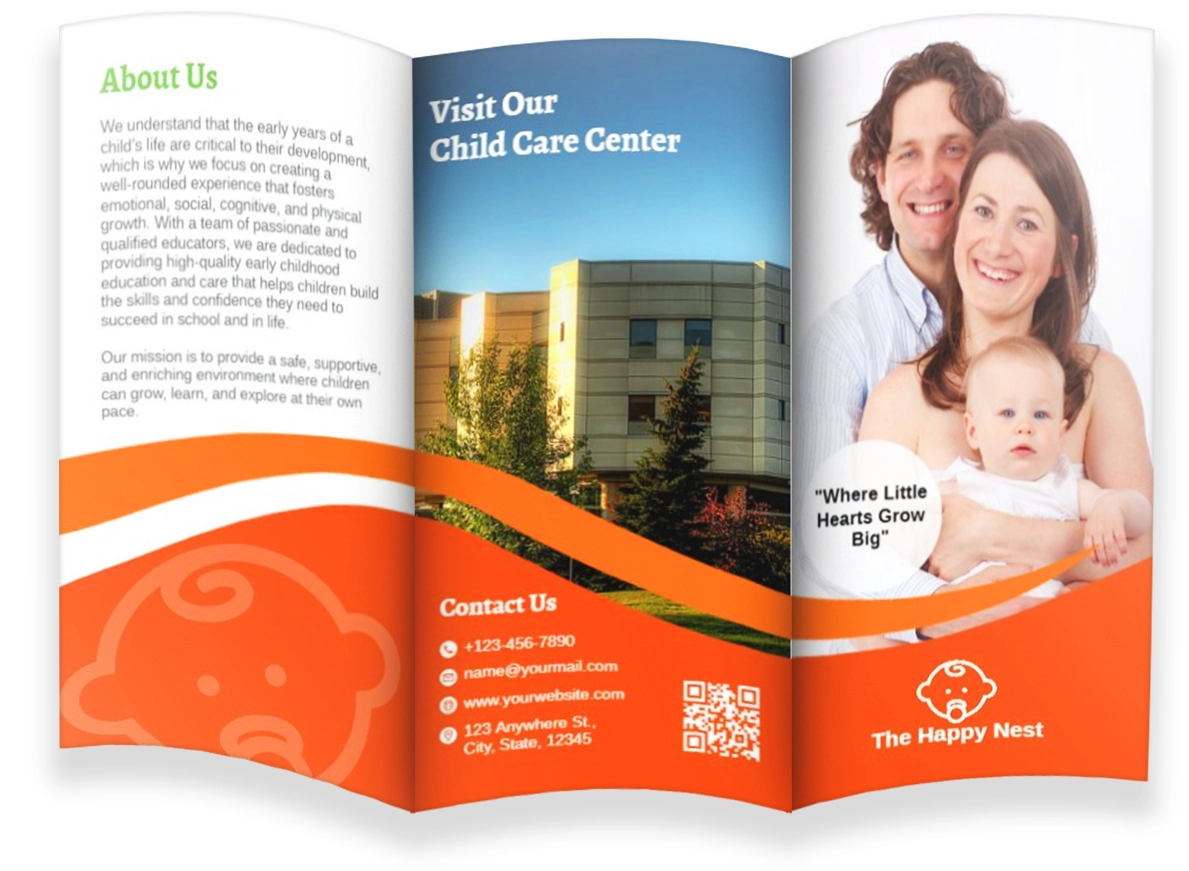 Orange Brochure Template Vibrant orange custom brochure printing template