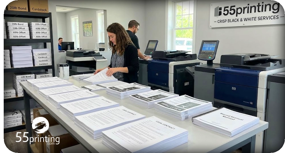 Sharp black and white copies printing with crisp text