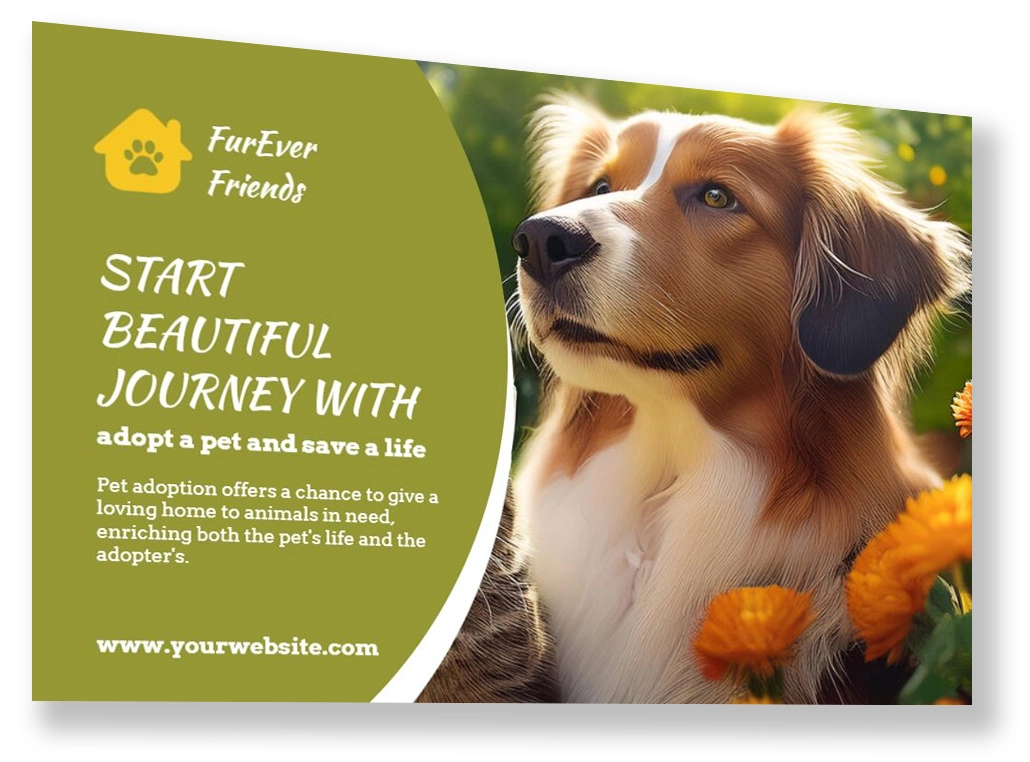 Green Dog Custom Postcard Template Design