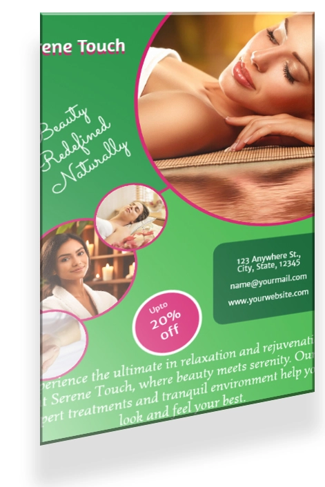 Spa and beauty salon promotional flyer template