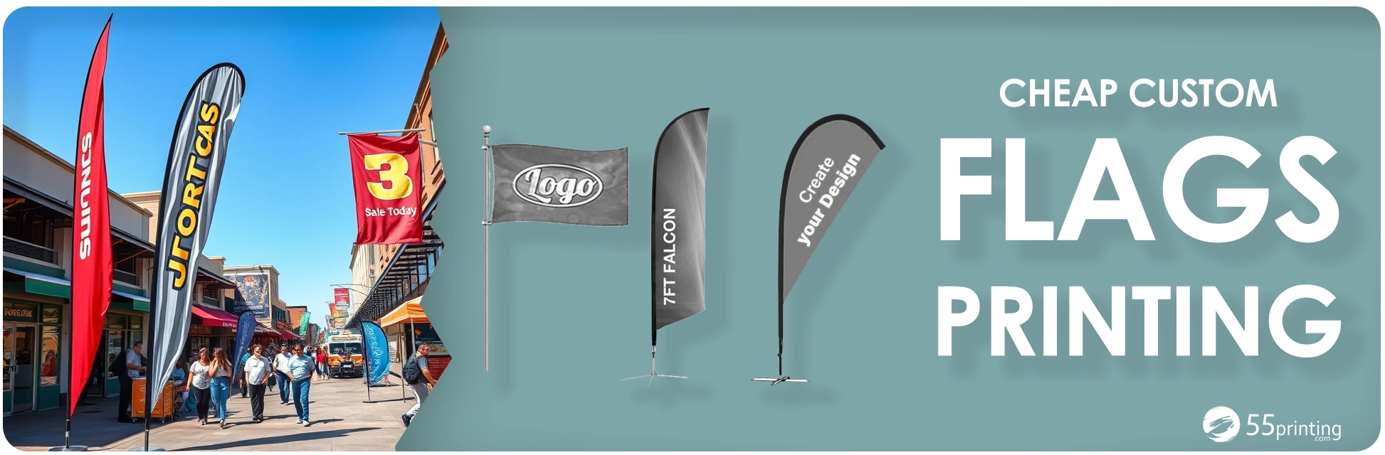 Teardrop and Feather Flag Styles