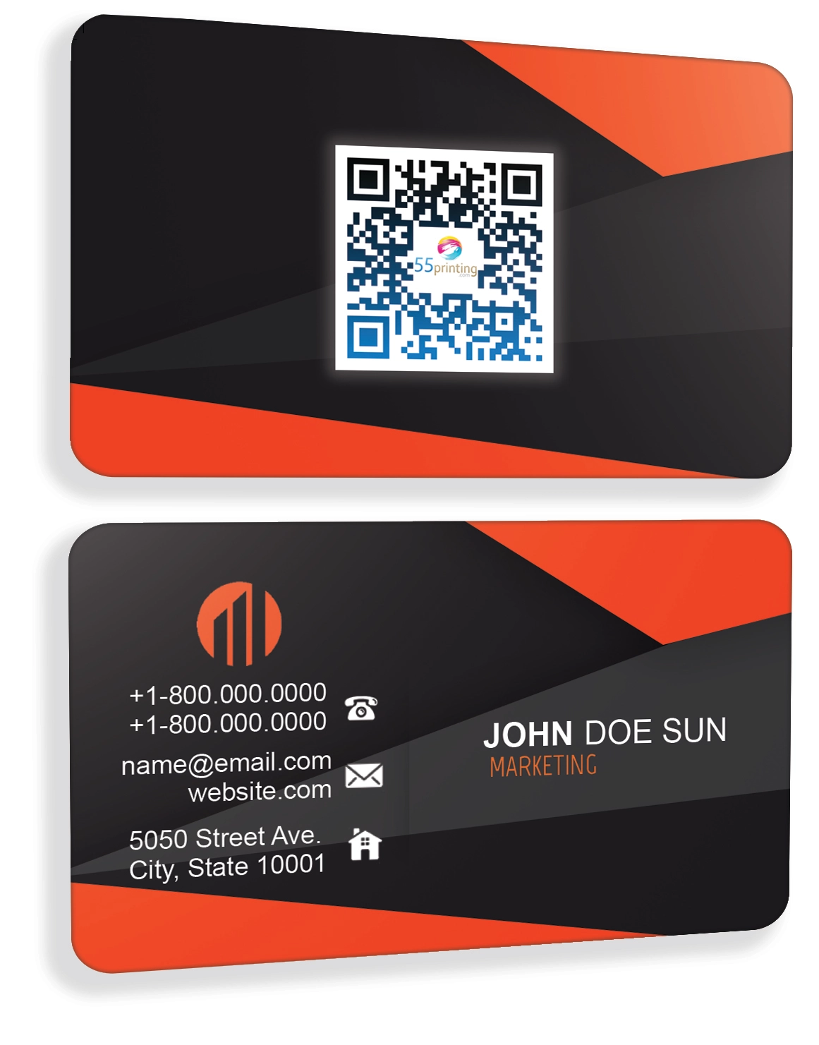 Red Bold Square Template