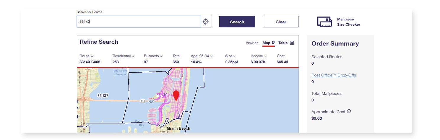 USPS Mapping Tool Interface