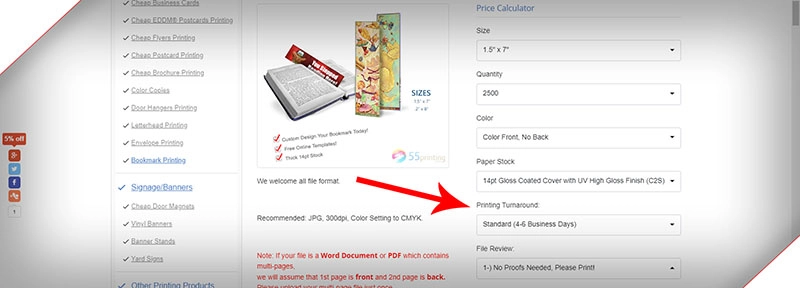24 hours printing choice for cheap bookmarks