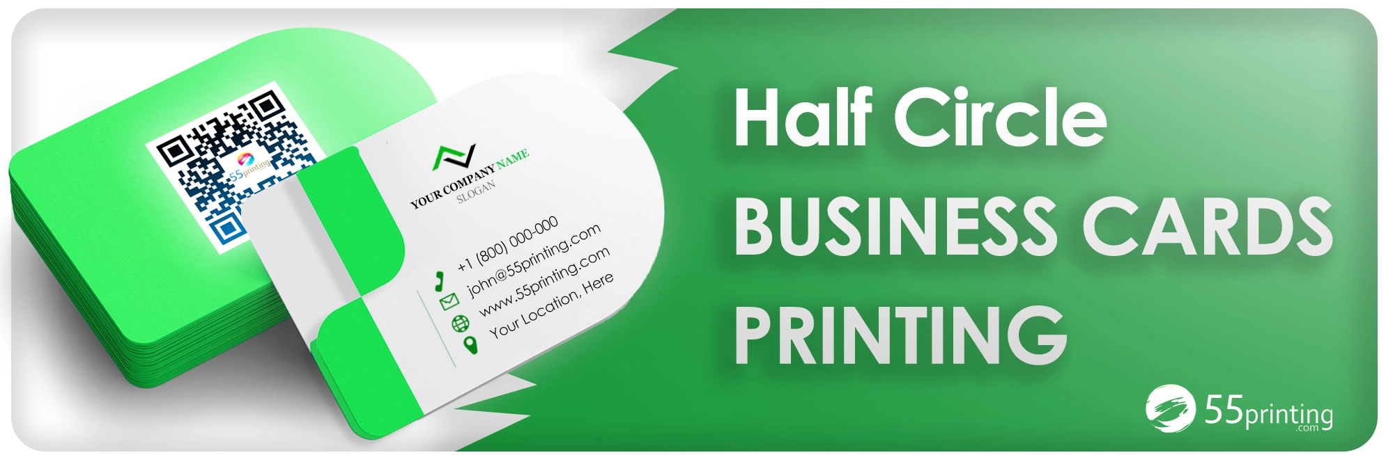 Half circle business cards printing banner