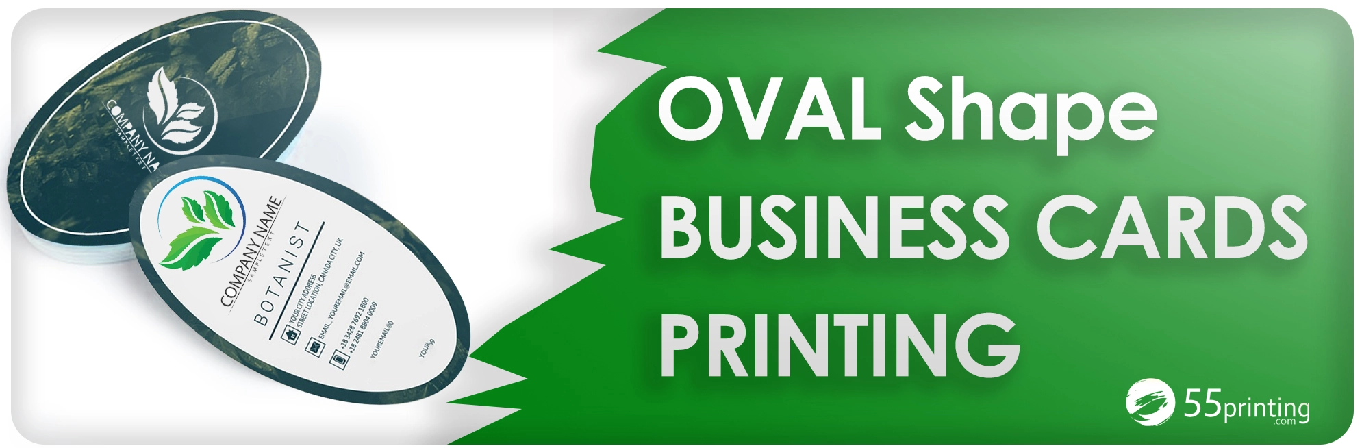 Custom oval business cards printing