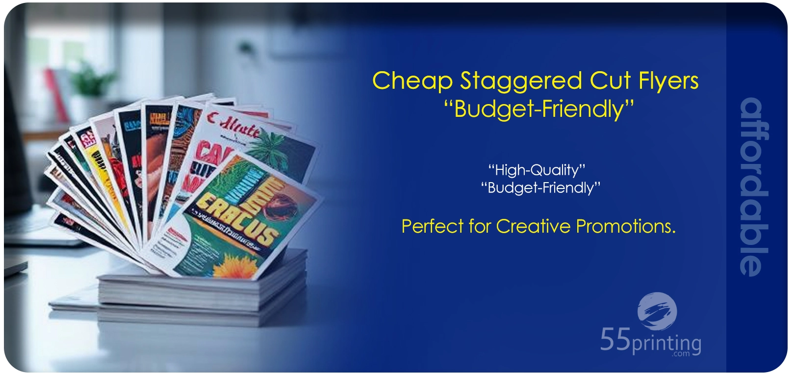 Professional Staggered Cut Flyers for Business Promotion