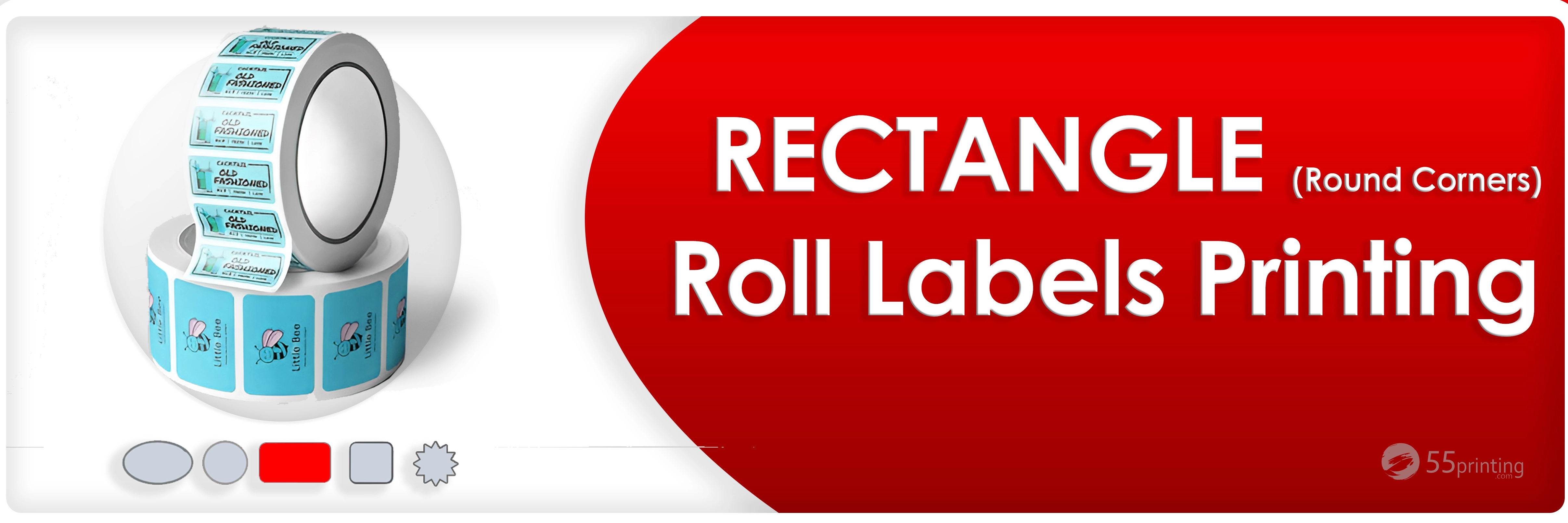 Professional Rectangle Roll Labels Banner