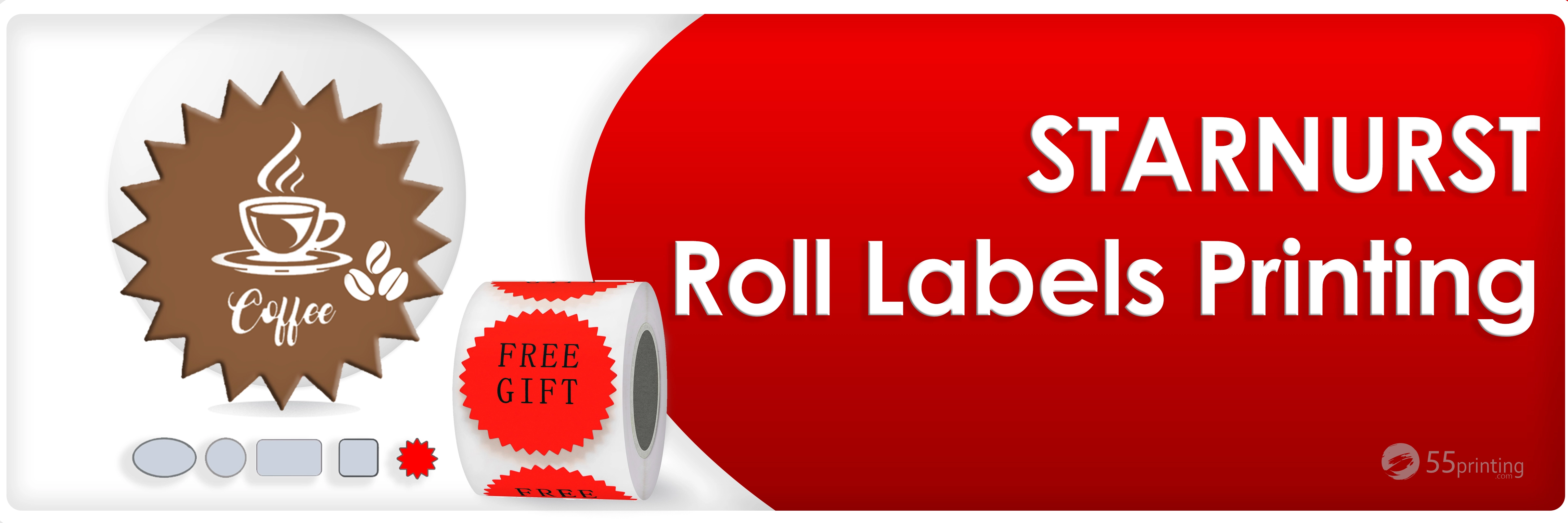 Professional Starburst Roll Labels Banner