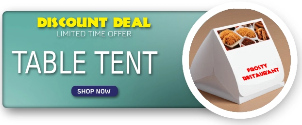 low cost menu table tent product image