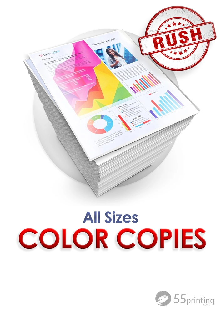 55printing color copies product showing letter and tabloid size options