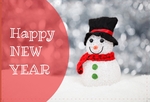 Happy New Year with Snowman 
