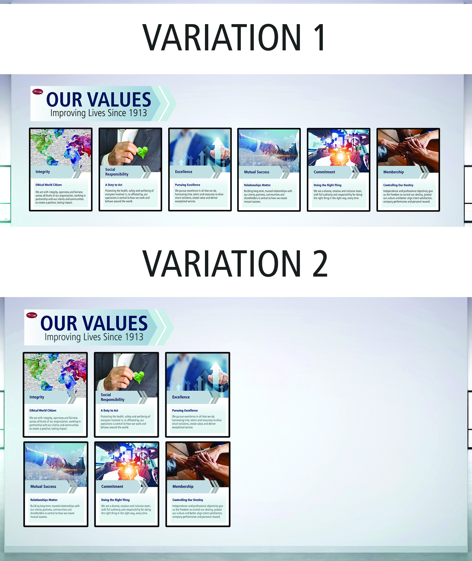 Core Values Signage Option 1 Core Values Signage Option 1
