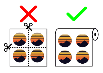 Designs not cut apart