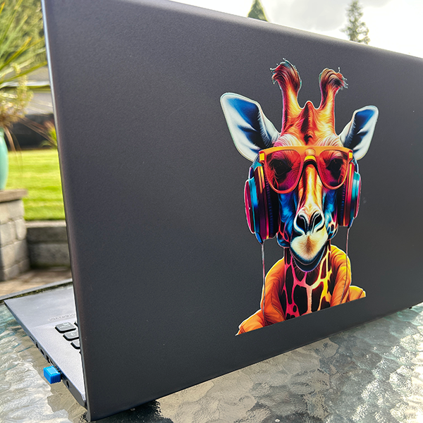 UV DTF Sticker on laptop