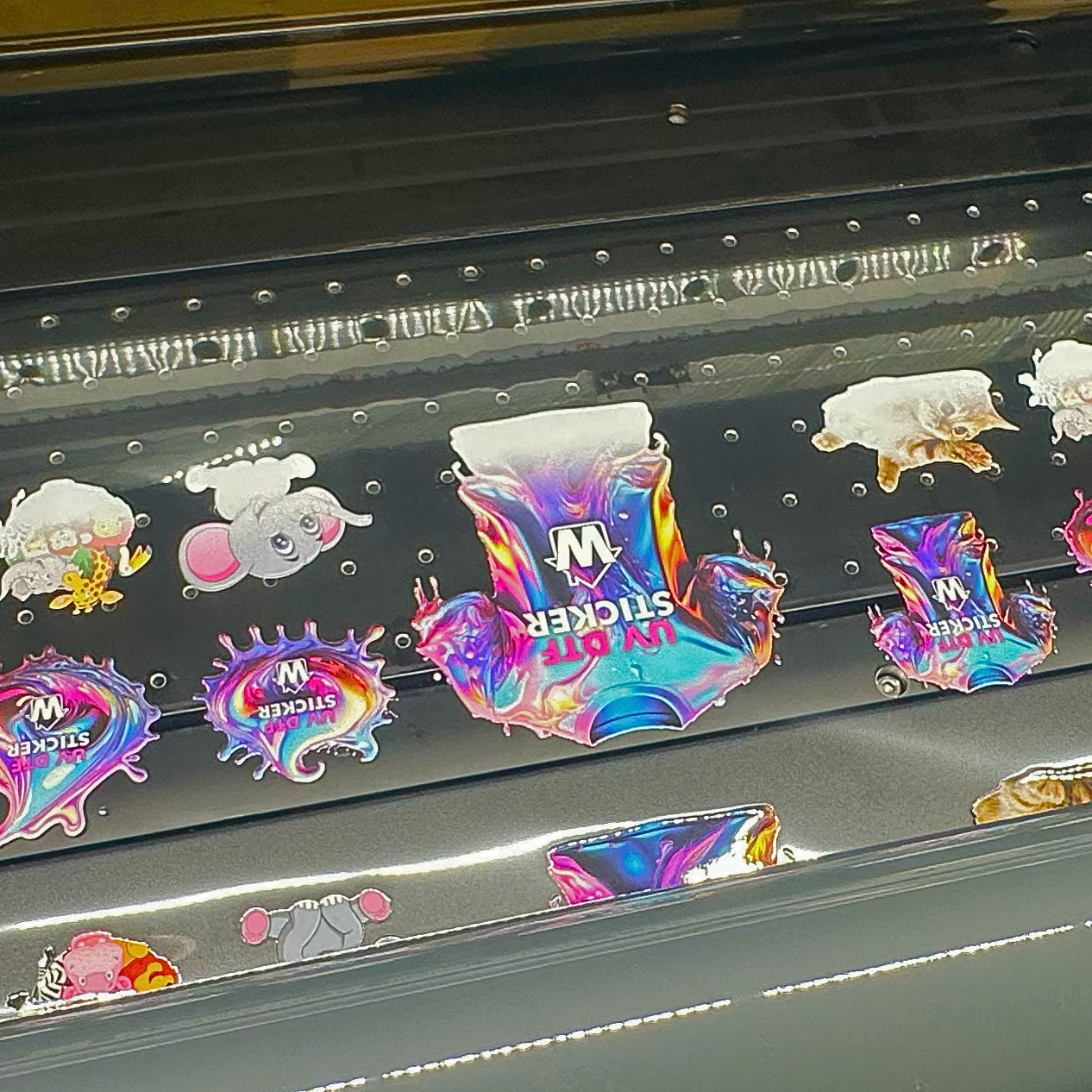 UV DTF Sticker Gang Sheet on printer