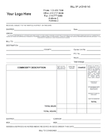Generic Bill of Lading