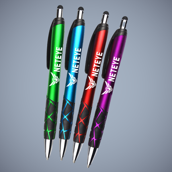 Rubber Grip Pens w/ Stylus