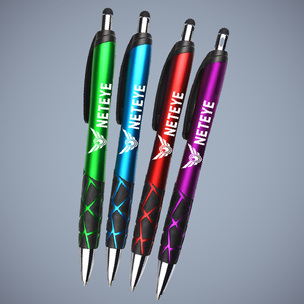 Rubber Grip Pens w/ Stylus
