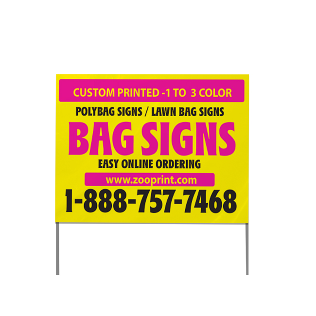 Yellow Lawn Bag Signs